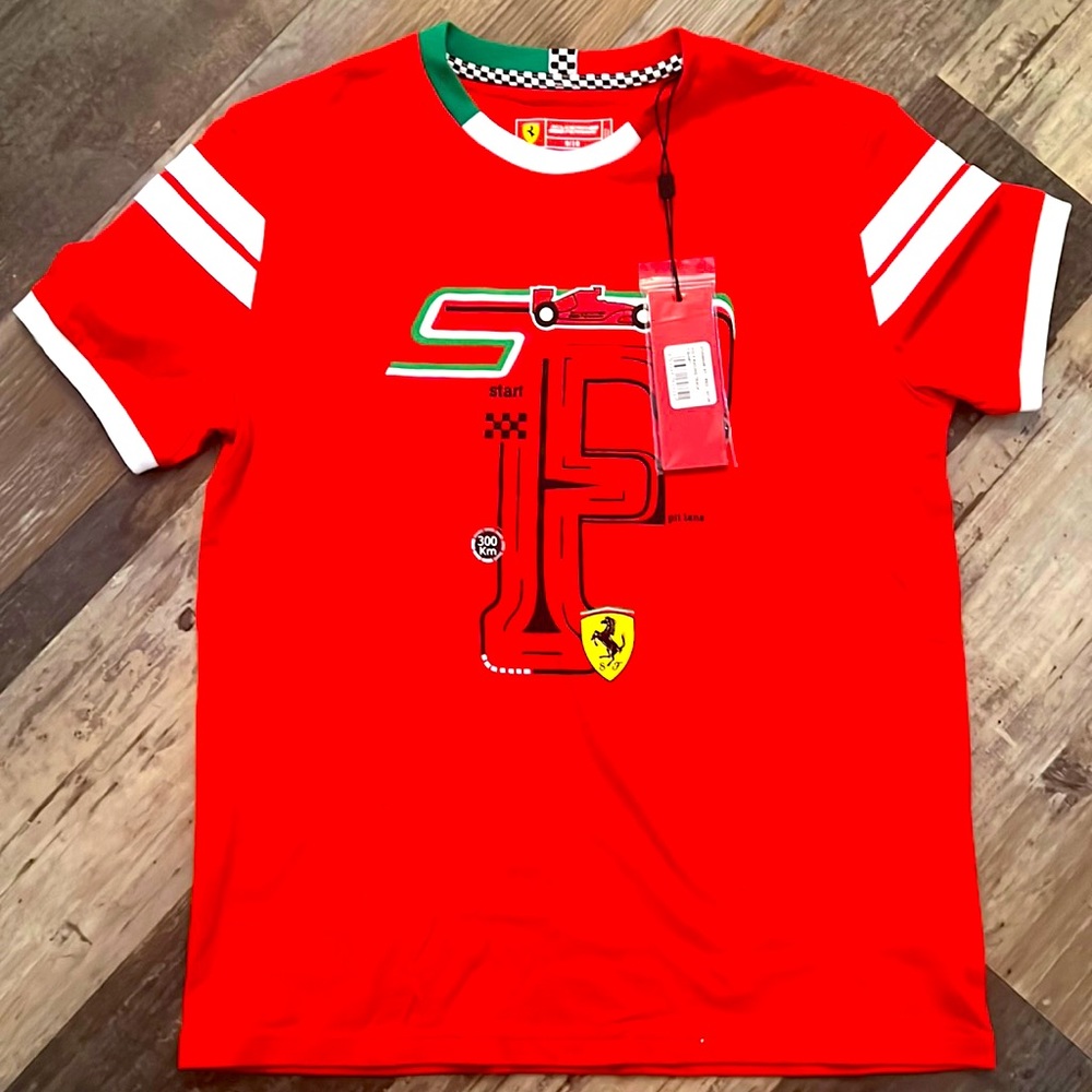 Boys Scuderia Ferrari new with tags red T-shirt.  Size 9/10